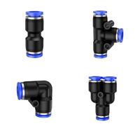 PU PE PV PY 24 unids/caja kit de conector de manguera neumática de 6mm, accesorios de conexión de empuje de manguera de aire de liberación rápida neumática(PU-BOX-C)