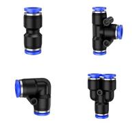 PU PE PV PY 24 unids/caja kit de conector de manguera neumática de 6mm, accesorios de conexión de empuje de manguera de aire de liberación rápida neumática(PU-BOX-B)