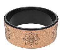 PU Rubber Yoga Wheel | Back Stretcher & Strength Trainer for Gym/Home Workouts | 200KG Capacity, Secure - Grip Design | 2 Styles (Black/Wood Grain) (Black inner ring)