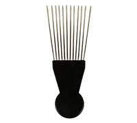 Púa afro de dientes anchos de metal para cabello rizado, herramienta de peine para trenzas, herramienta profesional de peluquería para mujeres y hombres, peine de madera