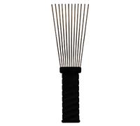 Púa afro de dientes anchos de metal para levantamiento de pelo rizado, peine profesional de peluquería, trenza, herramienta de peinado