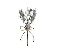 Púa de aguja artificial de Navidad con bayas doradas y piña, lazo rústico, spray decorativo para corona, guirnalda, centro de mesa, decoración de árbol, bolas de nieve artificiales (B, talla única)