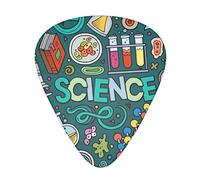 Púa de guitarra avanzada con tema de ciencia de dibujos animados, 12 piezas, tres grosores para bajo, guitarra eléctrica, funda para guitarra acústica
