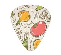 Púa de guitarra avanzada de frutas vegetales, 12 piezas, tres grosores para bajo, guitarra eléctrica, funda para guitarra acústica