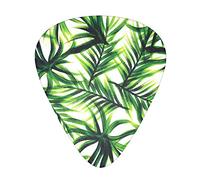 Púa de guitarra avanzada Palm Tree Green Leaves 12 piezas Tres grosores para bajo, guitarra eléctrica, funda para guitarra acústica