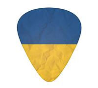 Púa de guitarra con bandera de país de Ucrania única para guitarra eléctrica, guitarra acústica, mandolina y bajo Púas de guitarra personalizadas Calibres delgados, medianos y pesados