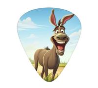 Púa de guitarra con estampado de burro de dibujos animados, paquete de 12, incluye calibres delgados, medianos y pesados, adecuados para guitarra, ukelele