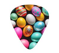 Púa de guitarra con estampado de huevos de Pascua, paquete de 12, incluye calibres finos, medianos y pesados, adecuados para guitarra, ukelele