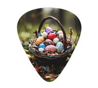 Púa de guitarra con estampado de huevos de Pascua, paquete de 12, incluye calibres finos, medianos y pesados, adecuados para guitarra, ukelele