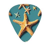 Púa de guitarra excepcional con diseño de estrella de mar de playa - Impresión completa de un solo lado, púa de material ABS - Diversos grosores para una experiencia musical variada - Ideal para