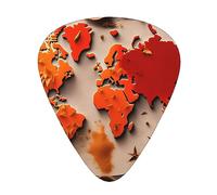 Púa de guitarra excepcional con mapa del mundo hecha de especias, impresión completa de una sola cara, material ABS, grosor diverso para una experiencia musical variada, ideal para guitarras y