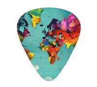 Púa de guitarra excepcional con mapa del mundo, impresión completa de un solo lado, púa de material ABS, grosor diverso para una experiencia musical variada, ideal para guitarras y ukeleles, púa de