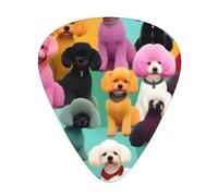Púa de guitarra excepcional de Poodles Dogs - Impresión completa de un solo lado, púa de material ABS - Diversos grosores para una experiencia musical variada - Ideal para guitarras y ukeleles, púa de