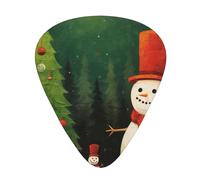 Púa de guitarra excepcional para árbol de Navidad, diseño de muñeco de nieve, impresión completa de un solo lado, púa de material ABS, diversos grosores para una experiencia musical variada, ideal
