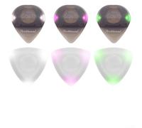 Púa de guitarra LED de plástico con activación automática de luz al contacto de la cuerda, ergonómica, antideslizante, soporta control constante de selección (blanco)
