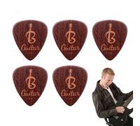 Púa de guitarra | Púas de ukelele - 5 piezas | Puños de púa de bajo | Púas de guitarra | Púas de dedo | Púa de argot de madera real | Púa de patrón creativo | Kit de accesorios de guitarra |