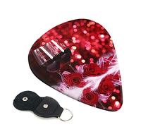 Púa De Guitarra Roses And Glasses Of Red Wine, Juego De 6 Piezas Para Guitarra Acústica, Guitarra Eléctrica, Bajo, Ukelele: Delgada, Mediana Y Gruesa