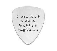 Púa de guitarra San Valentín Regalos de cumpleaños Love I Couldn't Pick A Better Boyfriend Acero Inoxidable Oro (Plata)