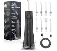 Púa de irrigador dental de agua para dientes y aparatos ortopédicos, 300 ml, hilo dental inalámbrico con 8 puntas de chorro, irrigador oral, 5 modos de uso, IPX7 impermeable, portátil para viajes en
