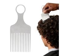 Púa de pelo de metal, peine ergonómico, herramienta de aluminio, peine de agarre con dientes redondeados, accesorios de aseo para hombres, novio, familia, cuidado rizado, viajes, hogar