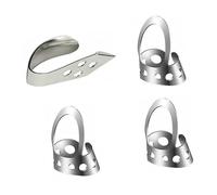 Púa de Pulgar Ajustable Inoxidable Piezas 4 de Acero para Guitarra | Color Plata, Protege los Dedos Lleva Comodidad, Anillos Ajustables, Uso