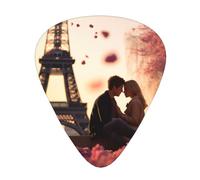Púa romántica de guitarra con estampado de mariposa Eiffel, paquete de 12, incluye calibres finos, medianos y pesados, adecuados para guitarra, ukelele
