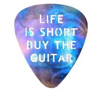 Púas de bajo, accesorios de guitarra, LIFE IS SHORT - Compra púas de guitarra Art Deco de metal, púas de guitarra ahuecadas para bajo eléctrico, púa de ukelele para guitarristas