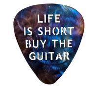Púas de bajo, accesorios de guitarra, LIFE IS SHORT - Compra púas de guitarra Art Deco de metal, púas de guitarra ahuecadas para bajos y guitarristas eléctricas, púas de ukelele para guitarristas