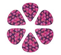 Púas de celuloide de varios calibres con lazo para concienciar sobre el cáncer de mama, paquete de 6, para ukelele e instrumentos de baja tensión, imprescindibles para guitarristas.