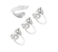 Púas de dedo para el pulgar de guitarra, plateadas, ajustables, de metal, para banjos