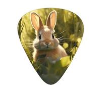 Púas de guitarra 12 piezas WZYWHJ Little Rabbit in the Grass Impresión cómoda sensación clara tono grosor moderado adecuado para guitarra y guitarra eléctrica