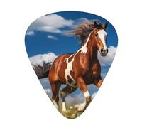 Púas de guitarra, 12 piezas WZYWHJ Running Horses Impresión cómoda sensación clara tono moderado grosor adecuado para guitarra y guitarra eléctrica