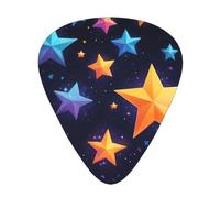 Púas de guitarra 12 piezas WZYWHJ Shining Stars in the Night Sky Impresión cómoda sensación clara tono moderado grosor adecuado para guitarra y guitarra eléctrica