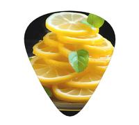 Púas de guitarra, 12 piezas WZYWHJ Sweet and Sour Lemon slices, impresión cómoda, tacto claro, tono moderado, grosor moderado, adecuado para guitarra y guitarra eléctrica
