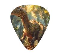 Púas de guitarra 12 piezas WZYWHJ Tyrannosaurus Rex in the Forest Impresión cómoda tacto claro tono moderado grosor adecuado para guitarra y guitarra eléctrica