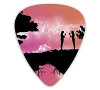 Púas de guitarra 3D Artistic Island Púas de guitarra 12 piezas Púas de ukelele que incluyen 0,46 mm 0,71 mm 0,96 mm