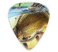Púas de guitarra 3d Mosaic Fishing Púas de guitarra premium 12 piezas Púas de ukelele que incluyen 0,46 mm 0,71 mm 0,96 mm