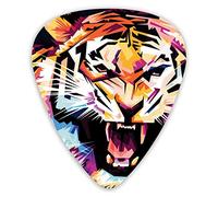 Púas de guitarra 3D Tiger face 12 piezas de púas de ukelele que incluyen 0,46 mm 0,71 mm 0,96 mm