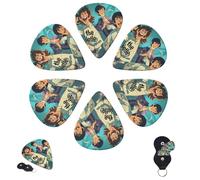 Púas de guitarra, 6 piezas, 3 púas de guitarra personalizadas de diferentes grosores con caja de almacenamiento, púas de guitarra de The Beatles, accesorios de guitarra medianos y delgados (0.46 mm
