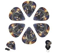 Púas de guitarra, 6 piezas, 3 púas de guitarra personalizadas de diferentes grosores con caja de almacenamiento, púas de guitarra de Halloween The Curse of Michael Myers, accesorios de guitarra