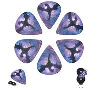 Púas de guitarra, 6 piezas, 3 púas de guitarra personalizadas de diferentes grosores con caja de almacenamiento, púas de guitarra de dragón bajo la viga, accesorios de guitarra medianos y delgados