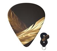 Púas de guitarra, 6 piezas personalizadas con estuche, plumas doradas, para guitarra eléctrica, acústica y bajo (0,46 mm, 0,71 mm, 0,96 mm)