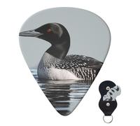 Púas de guitarra, 6 piezas personalizadas con estuche. Púas de guitarra "Loon Nature Bird".
