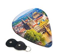 Púas de guitarra 6 piezas Scenic Summer Old Town Print Púas de guitarra para bajo eléctrico Guitarras acústicas Ukulele