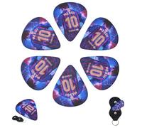 Púas de guitarra, 6 unidades, 3 grosores diferentes, personalizadas, con caja de almacenamiento, púas de guitarra Barcelona Messi, accesorios de guitarra medianos y finos (0,46 mm, 0,71 mm, 0,96 mm)