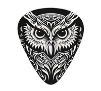 Púas de guitarra abstractas de búho en tamaños finos, medianos y gruesos, juego de 12 piezas, adecuadas para guitarra eléctrica y varios instrumentos