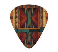 Púas de guitarra abstractas de fondo retro en tamaños finos, medianos y gruesos, juego de 12 piezas, adecuado para guitarra eléctrica y varios instrumentos
