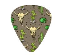 Púas de guitarra acústica con diseño de calavera de toro y cactus lindos - Púa de guitarra premium para bajo y guitarra eléctrica