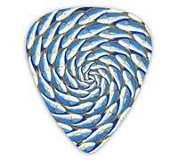 Púas de guitarra Africa Art Fish Premium Púas de bajo para guitarra eléctrica y bajo con tres tamaños (paquete de 12)