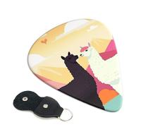 Púas de guitarra Alpacas in Love in The Mountains, 6 unidades, púa de celuloide de 0.71 mm de grosor con soporte de púas de cuero, púa de guitarra personalizada para bajo, guitarras eléctricas y